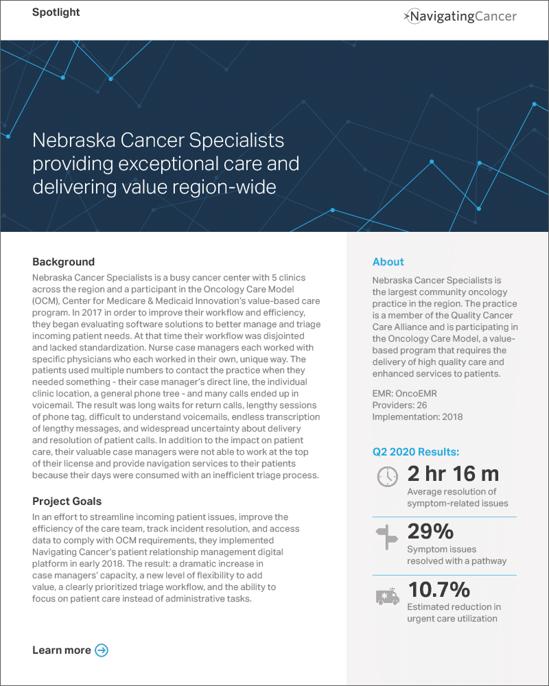Nebraska Cancer Specialists Spotlight 2020